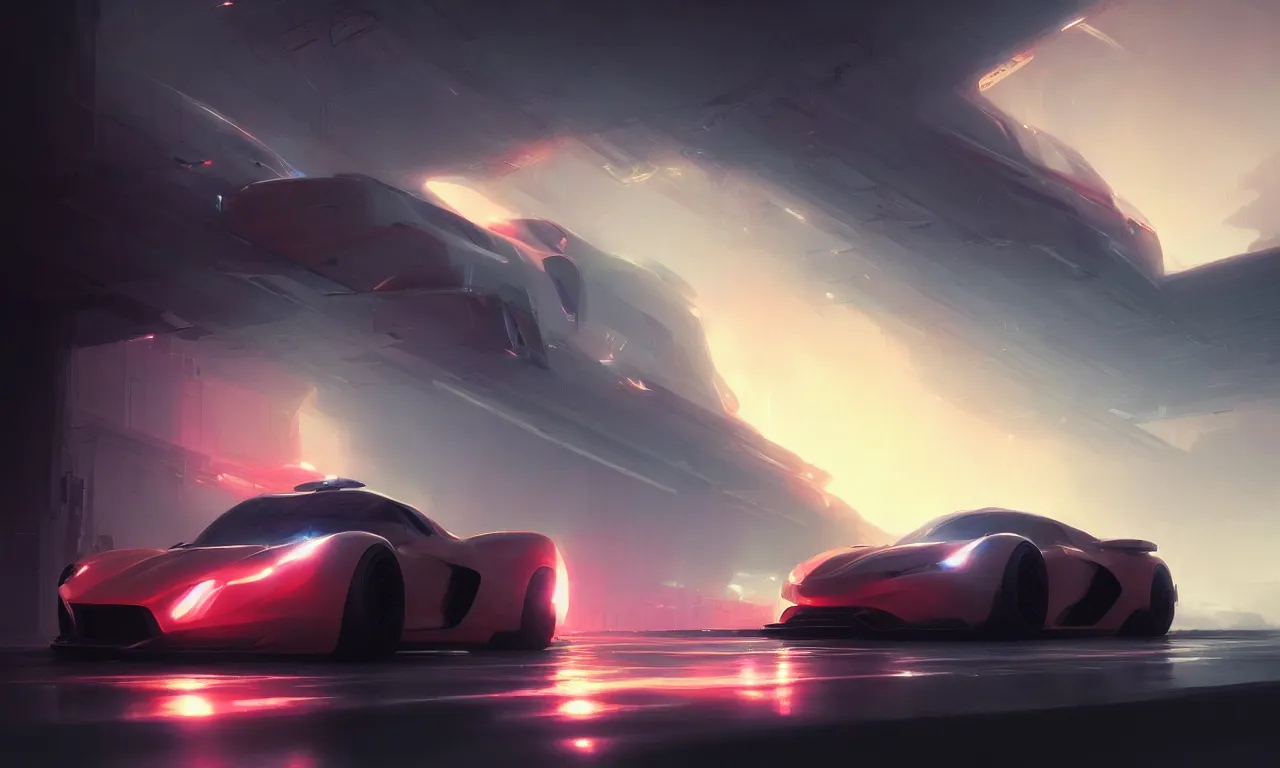 Image similar to Super car, concept art, low angle, high detail, warm lighting, volumetric, godrays, vivid, beautiful, trending on artstation, by Jordan grimmer, art greg rutkowski