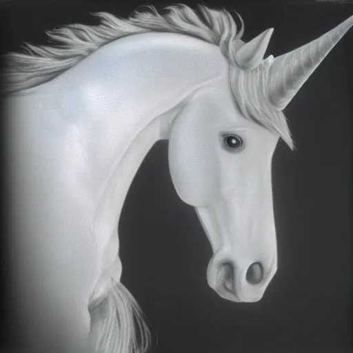 Image similar to the radiography of a unicorn. Side view.