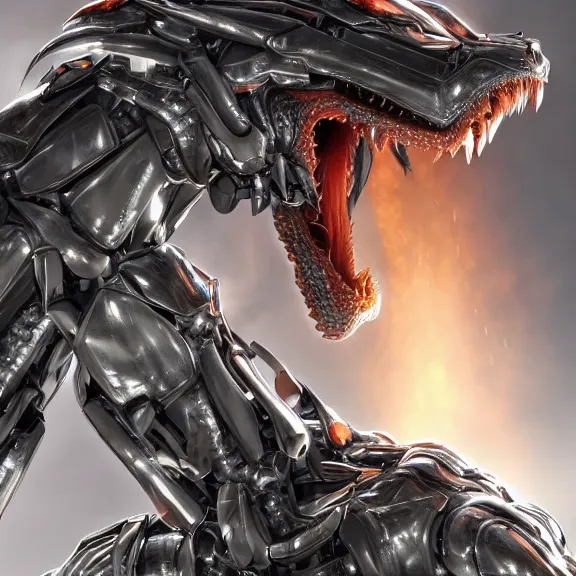 Image similar to detailed shot of a human getting eaten and swallowed, by a gigantic goddess elegant beautiful stunning anthropomorphic hot robot mecha female dragon, with sleek silver metal armor, OLED visor over eyes, micro art, prey, vore, digital art, mawshot, dragon vore, dragon maw, furry art, high quality, 8k 3D realistic, macro art, micro art, Furaffinity, Deviantart, Eka's Portal, G6