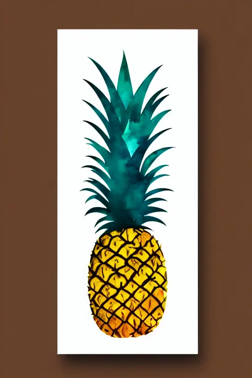 Image similar to minimalist watercolor art of a pineapple, illustration, vector art