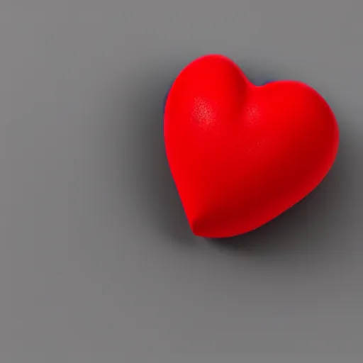 Image similar to 3d render of a badly formed red putty heart shape in the middle of a gray sheet of paper