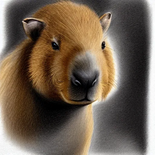 Image similar to courtroom sketch of a capybara on trial, photograph, trending on artstation, 4k, concept art