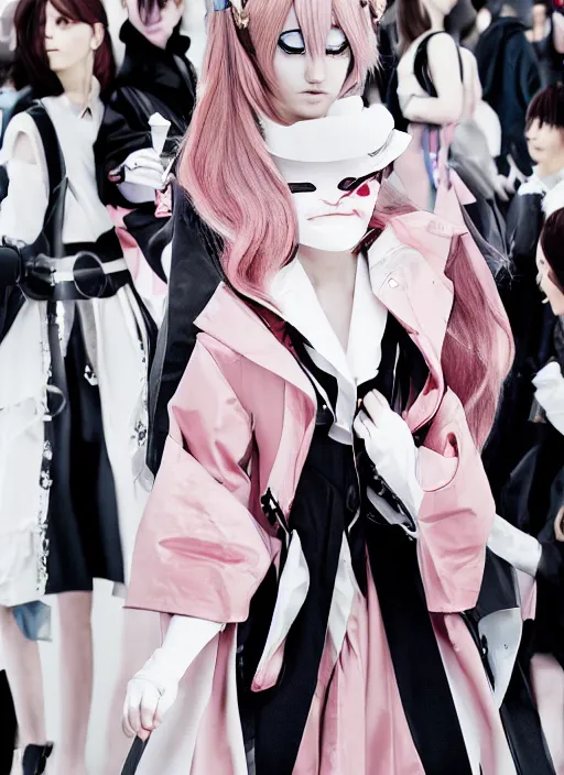 Image similar to dior anime cosplay, runaway photography, high detail