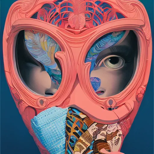 Image similar to portrait of people with sanitary mask, Tristan Eaton, artgerm, Victo Ngai, RHADS, ross draws