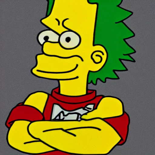 Image similar to a highly detailed photograph of Bart Simpson as a real human boy