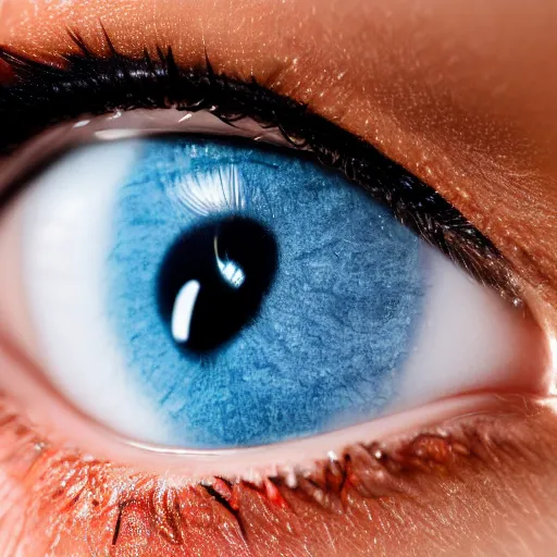 Image similar to 4k studio photo of a beautiful woman's eye. perfect detail