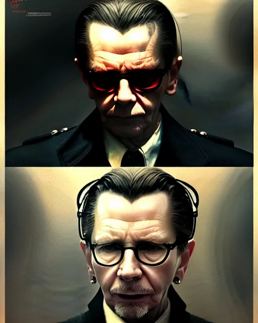 Prompt: gary oldman as hitman agent 4 7, 4 0 years old, pulp character portrait, ultra realistic, concept art, intricate details, highly detailed by greg rutkowski, gaston bussiere, craig mullins, simon bisley