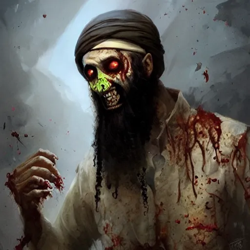 Image similar to zombie osama bin laden geog darrow greg rutkowski