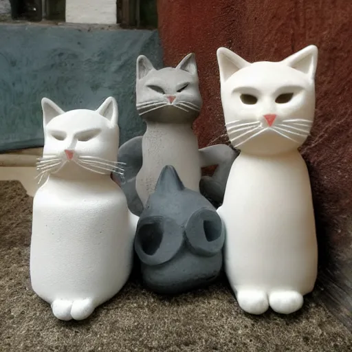 Art Clay Cat Sculptures Ceramics For Kids