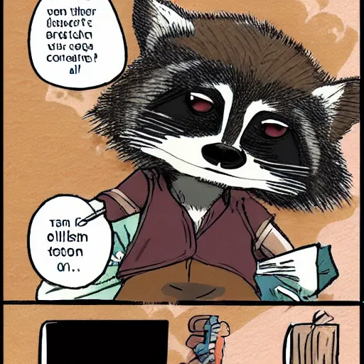 Image similar to anthro raccoon yells at weeb