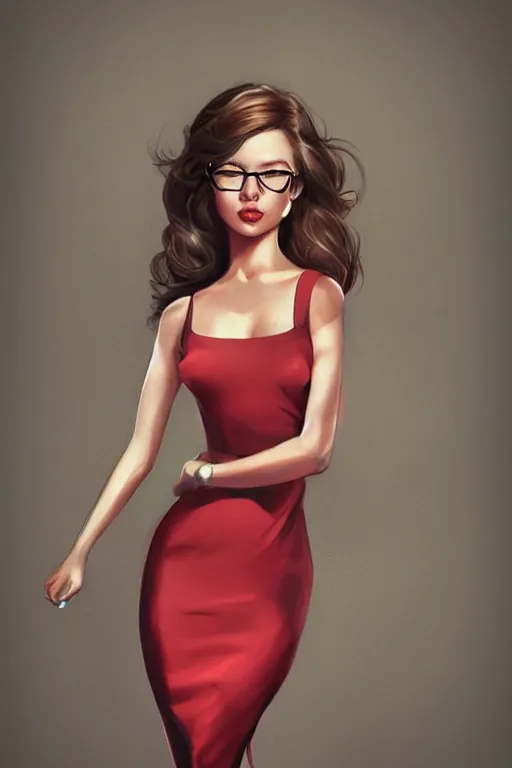 Image similar to Midi Dress portrait by Artgerm and WLOP