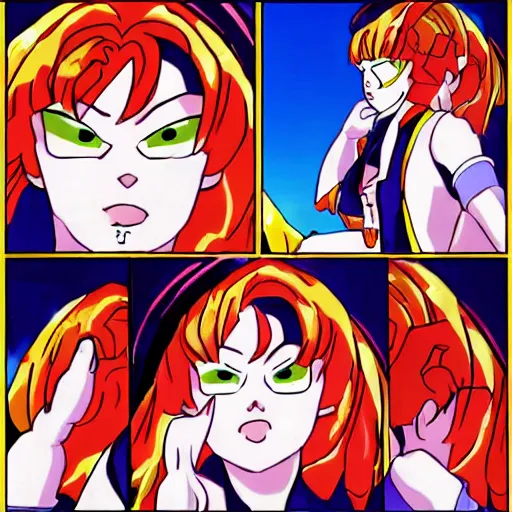 Image similar to emma stone in the style of sailor dbz