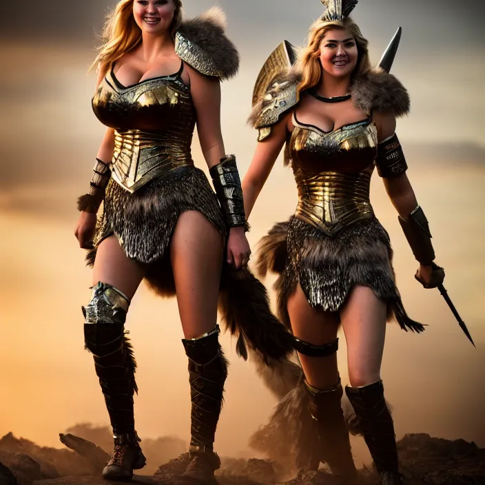 Image similar to full body photograph of kate upton as a valkyrie warrior. Extremely detailed. 8k