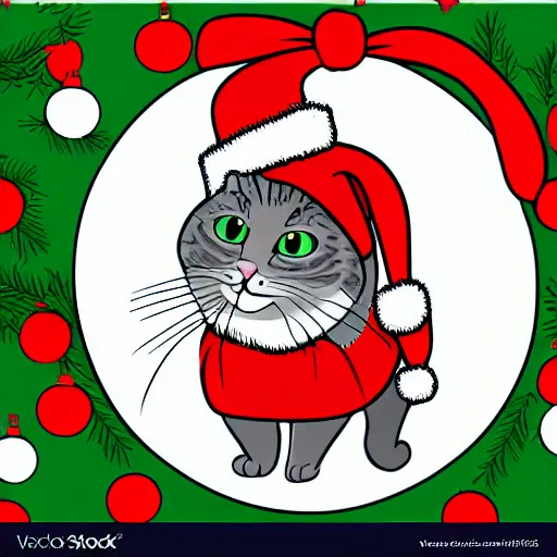 Image similar to cat wearing a christmas jumper cartoon highly detailed, smooth, sharp focus