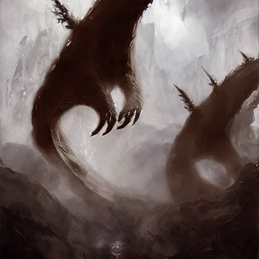 Image similar to king ghidorah by jeremy mann