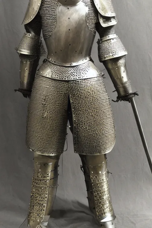 Image similar to a medieval knight armour set, extremely detailed and intricate.