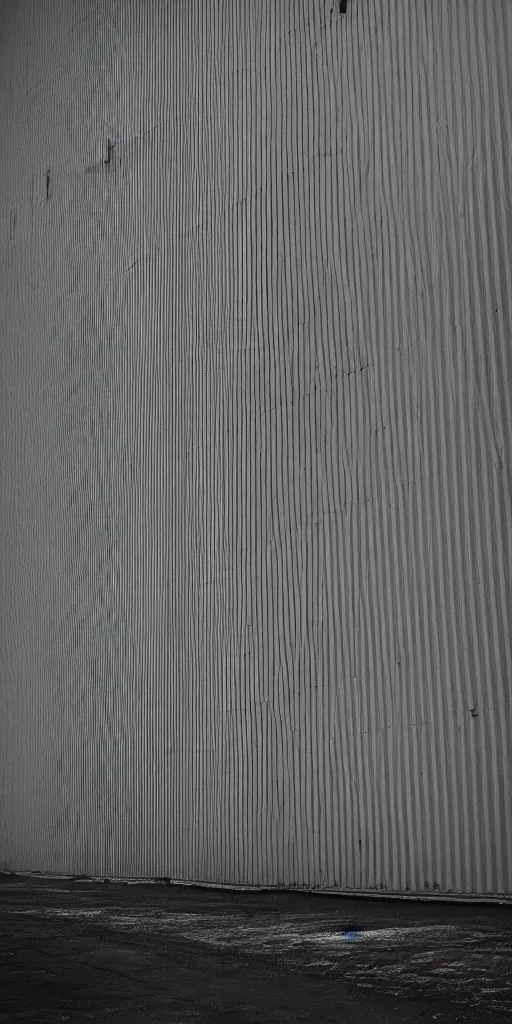 Image similar to «realistic warehouse deep sad blow wind plastic metal walls gloomy dark texture violence ignorance guilty end»