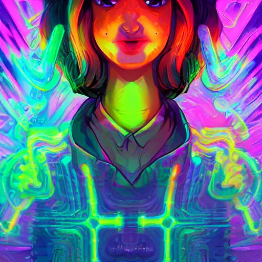 Image similar to skill magic geek inside matrix deepdream radiating a glowing aura stuff loot legends stylized digital illustration video game icon artstation lois van baarle, ilya kuvshinov, rossdraws,