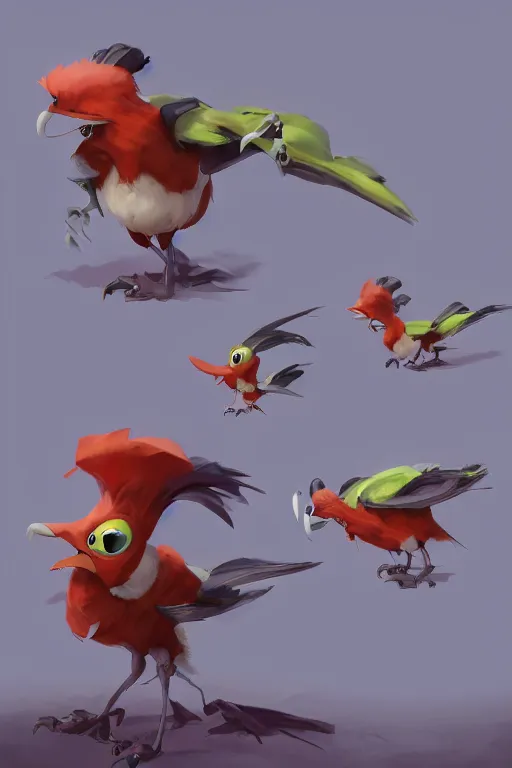 Image similar to a cartoony bird, in the style of Rayman origins, michael ancel, Ruan Jia and Mandy Jurgens and Greg Rutkowski, trending on Artstation, award winning, unreal engine, octane render W 1024