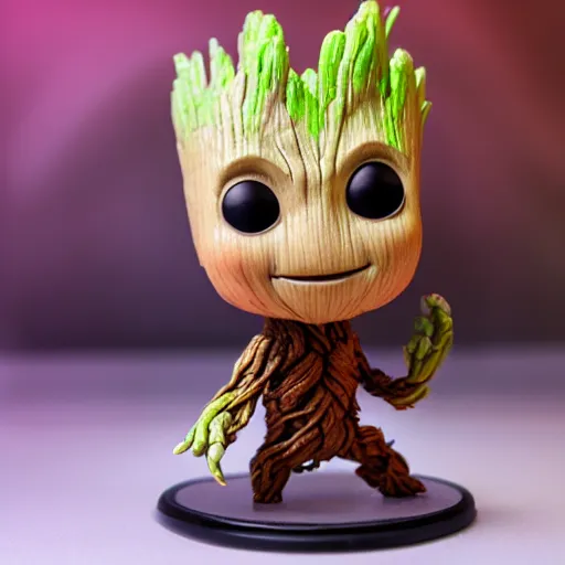 Prompt: a funko pop of baby groot inside a snowball, photo studio, trending on artstation, hdr, instagram photo