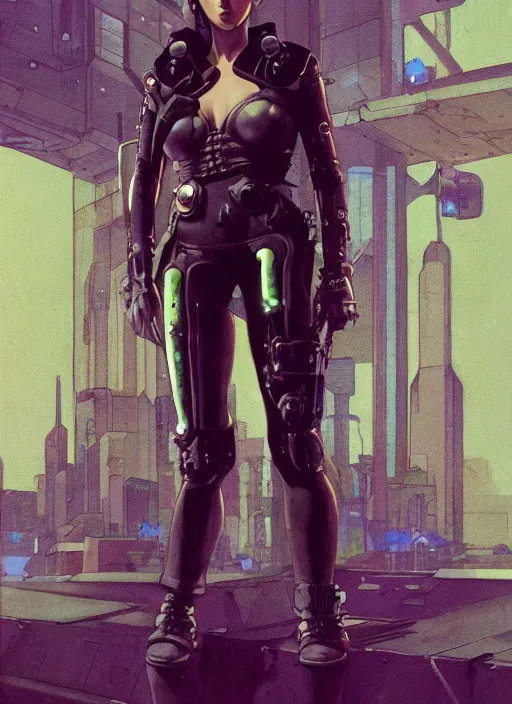 Prompt: menacing cyberpunk assassin in tactical harness and jumpsuit. dystopian. portrait by stonehouse and mœbius and will eisner and gil elvgren and pixar. realistic proportions. cyberpunk 2 0 7 7, apex, blade runner 2 0 4 9 concept art. cel shading. attractive face. thick lines.