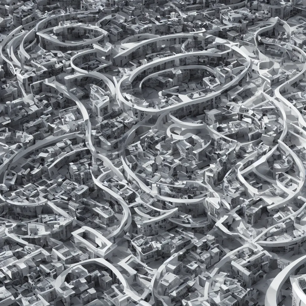 Image similar to visually seductive curvilinear mi architecture render