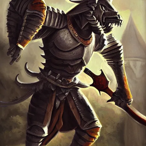 Image similar to painting beast dnd rpg knight