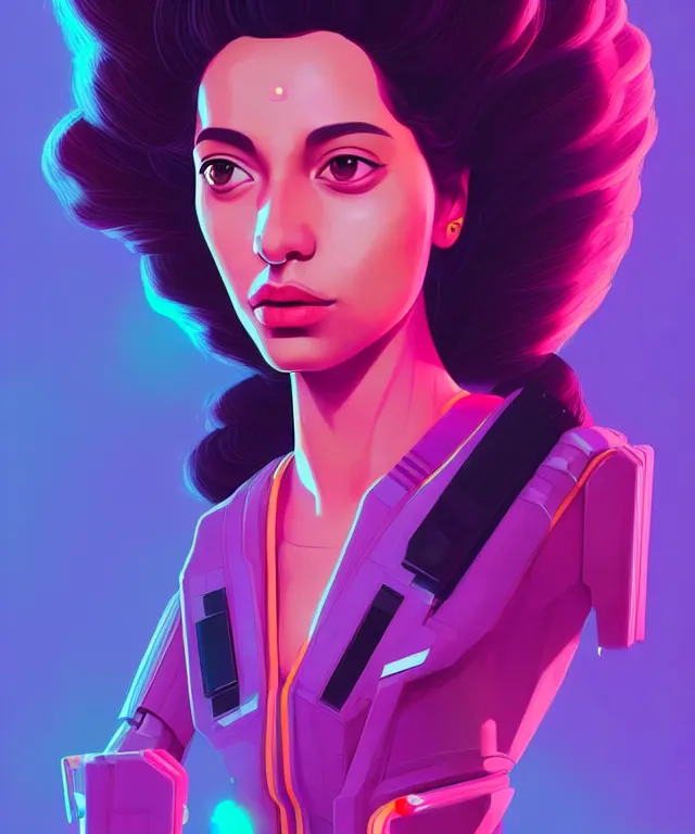 Prompt: beautiful portrait of sana from twice as a sci fi woman, with chaotic vaporwave aesthetic half human half robot, concept art by james gilleard, artstation, cgsociety, synchromism, 8 0 s animation flat cell shaded. with thick black pencil lines!!!!