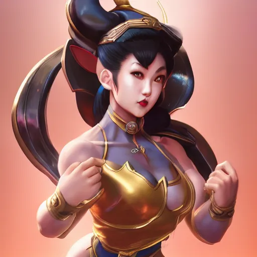 Prompt: a DND Chun LI monster, made by Stanley Artgerm Lau, WLOP, Rossdraws, ArtStation, CGSociety, concept art, cgsociety, octane render, trending on artstation, artstationHD, artstationHQ, unreal engine, 4k, 8k,