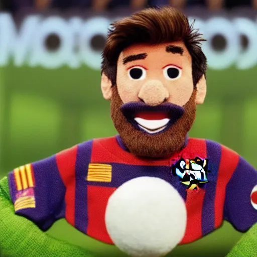 Image similar to lionel messi as a muppet