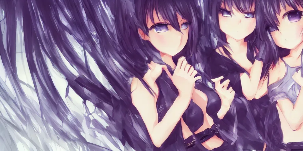 Image similar to anime girl desktop background, top rated on Pixiv