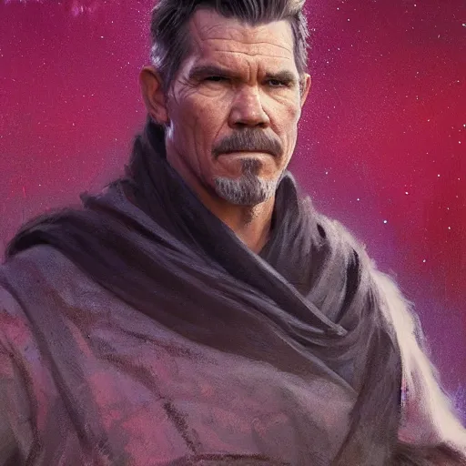 Image similar to A portrait of Josh Brolin, jedi, Star Wars art, art by greg rutkowski, matte painting, trending on artstation