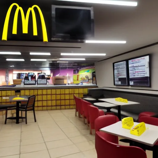 Image similar to mcdonalds in the backrooms