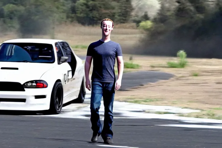 Prompt: mark Zuckerberg using nos in the fast and the furious