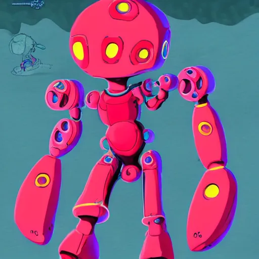 Prompt: official character sheets for an adorable new sea angel biomech suit, digital screen robot face, wearing an oversized sweater, covered in coral, art by tim schafer black velvetopia art for psychonauts from double fine studios, art by splatoon from nintendo, black light rave, adult character, apocalypse