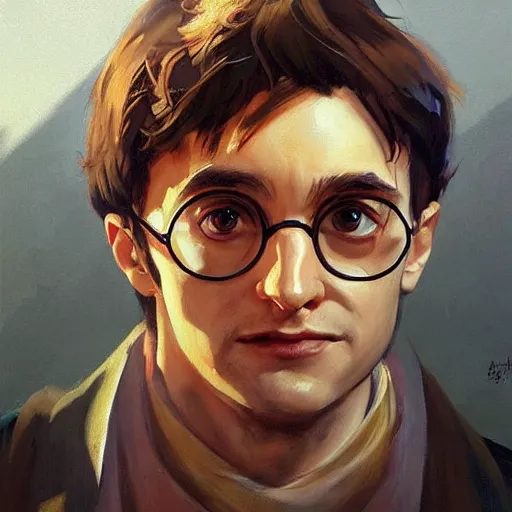 Prompt: greg manchess portrait painting of harry potter overwatch character, medium shot, asymmetrical, profile picture, organic painting, sunny day, matte painting, bold shapes, hard edges, street art, trending on artstation, by huang guangjian and gil elvgren and sachin teng