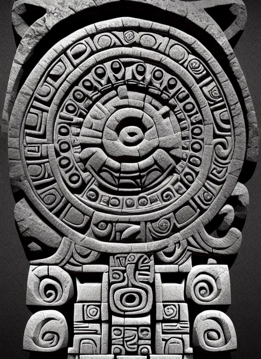 Image similar to wide angle shot inca calender stone carvings intricate elegant highly detailed centered digital painting artstation concept art