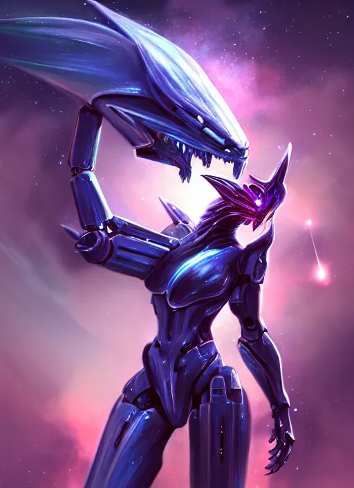 Image similar to cinematic goddess shot, cosmic sized perfectly proportioned stunning beautiful hot anthropomorphic robot mecha female dragon, nebula background, larger than galaxies, galaxy being held by sharp claws, sleek silver armor, epic proportions, epic size, epic scale, ultra detailed digital art, furry art, macro art, dragon art, giantess art, warframe fanart, furaffinity, deviantart