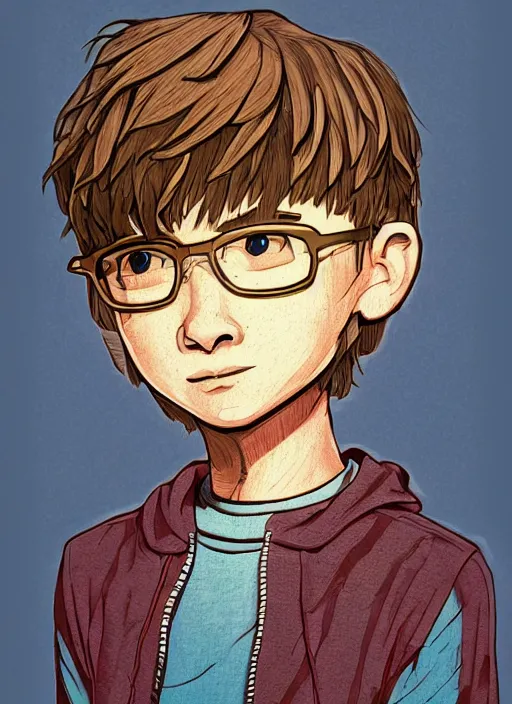 Image similar to portrait of lucas from earthbound, an ultrafine detailed illustration by james jean, intricate linework, bright colors, final fantasy, behance contest winner, vanitas, angular, altermodern, unreal engine 5 highly rendered, global illumination, radiant light, detailed and intricate environment