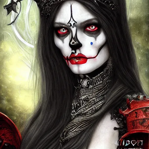 Prompt: candid photographic portrait, goddess of death, by anne stokes