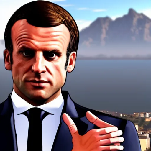 Prompt: emmanuel macron in gta v