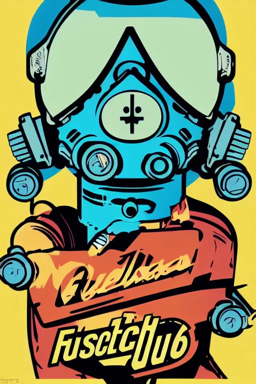 Image similar to fallout 7 6 retro futurist illustration art by butcher billy, sticker, colorful, illustration, highly detailed, simple, smooth and clean vector curves, no jagged lines, vector art, smooth andy warhol style