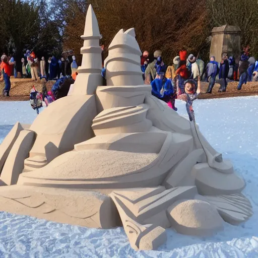 Image similar to a sand sculpture a frozen 2 character