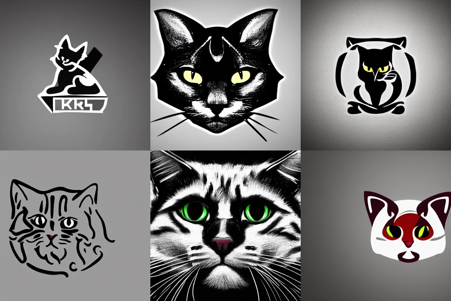 Prompt: A logo design of a cat. trending on artstation, 8k HD wallpaper