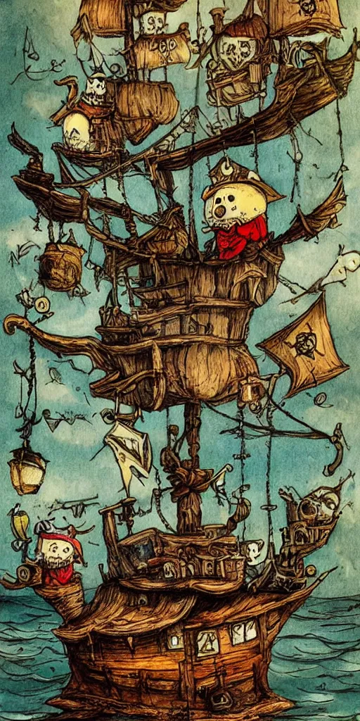 Image similar to a pirate summer scene by alexander jansson