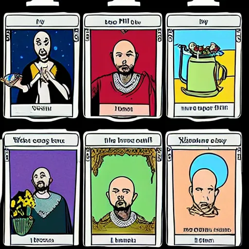 Prompt: Karl Pilkington tarot card