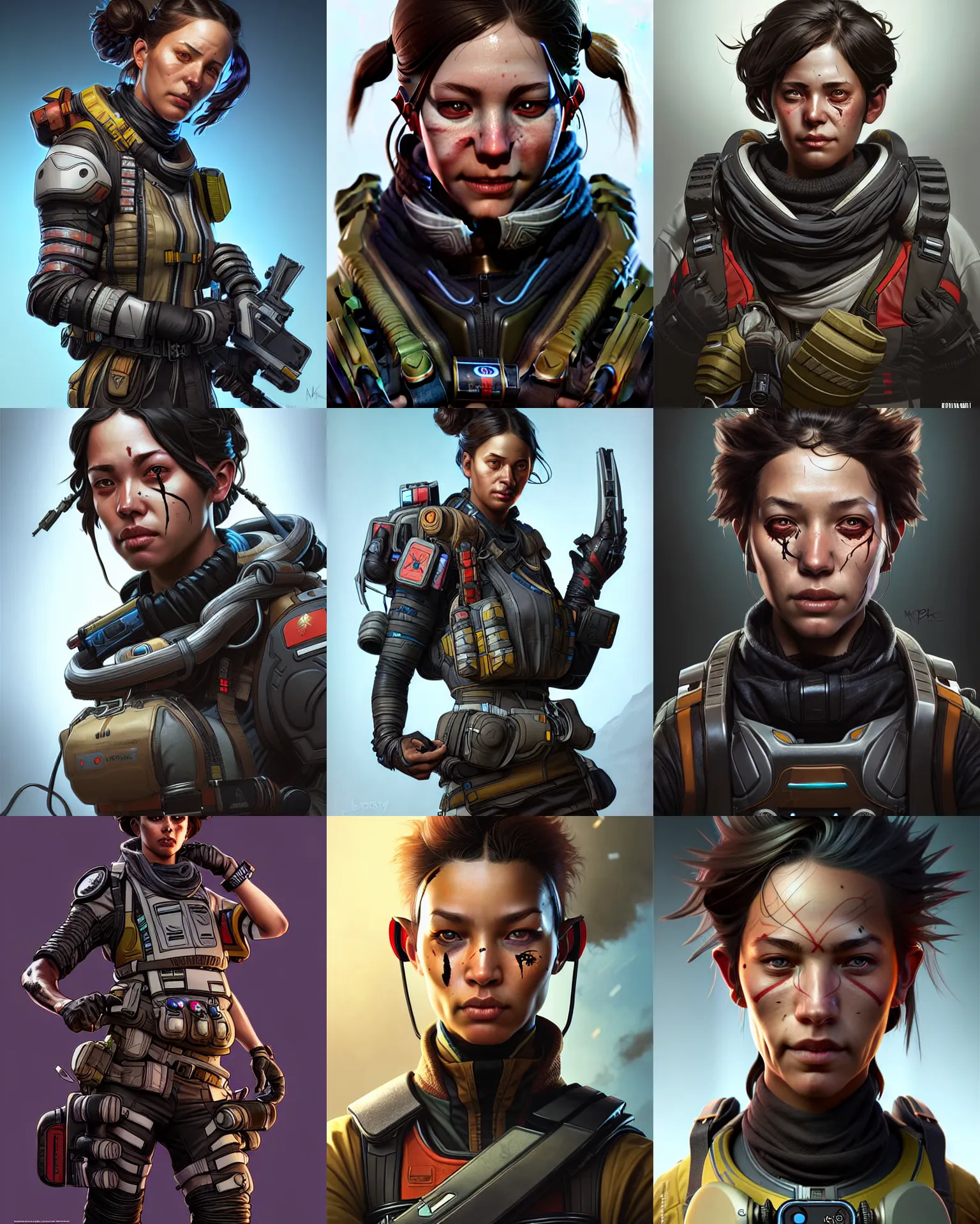 Prompt: dead as an apex legends character digital illustration portrait design by, mark brooks and brad kunkle detailed, gorgeous lighting, wide angle action dynamic portrait