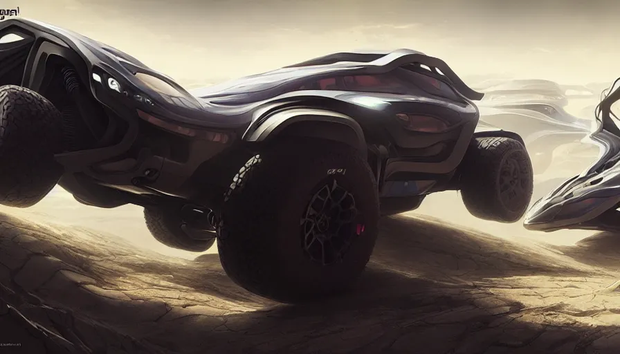 Image similar to a futuristic offroad suv designed by apple, artgerm and greg rutkowski and alphonse mucha, zaha hadid, an epic fantasy, volumetric light, detailed, trending on art station, octane render, midsommar