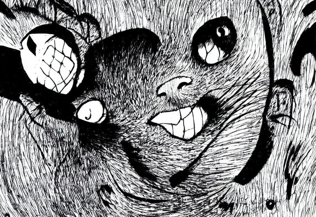 Image similar to smiling cat by junji ito