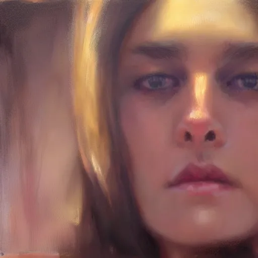 Prompt: portrait by Casey Baugh